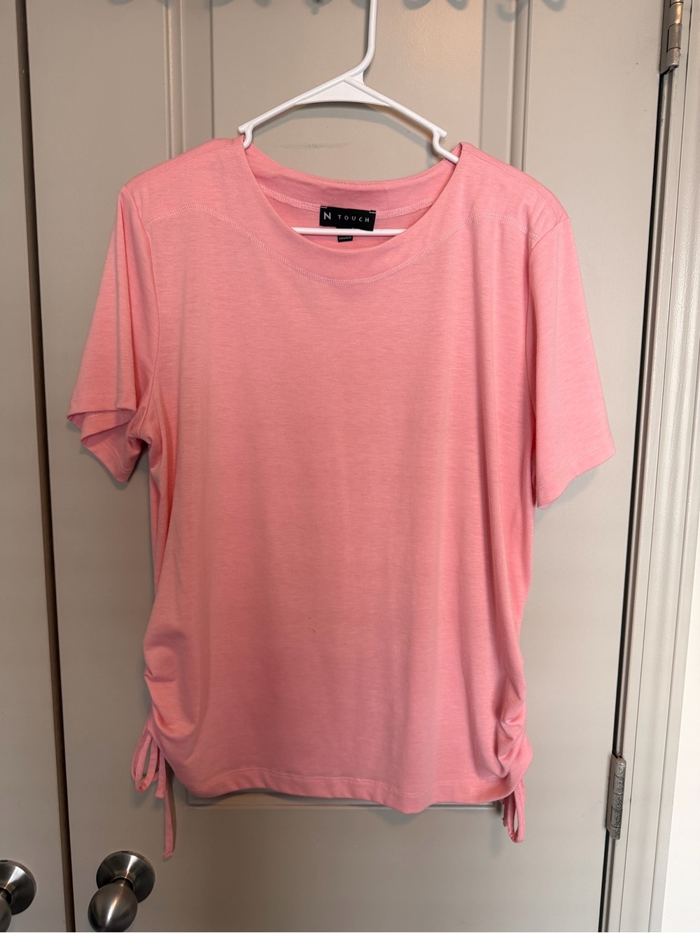Pink Short-Sleeve Side-Tie Tee